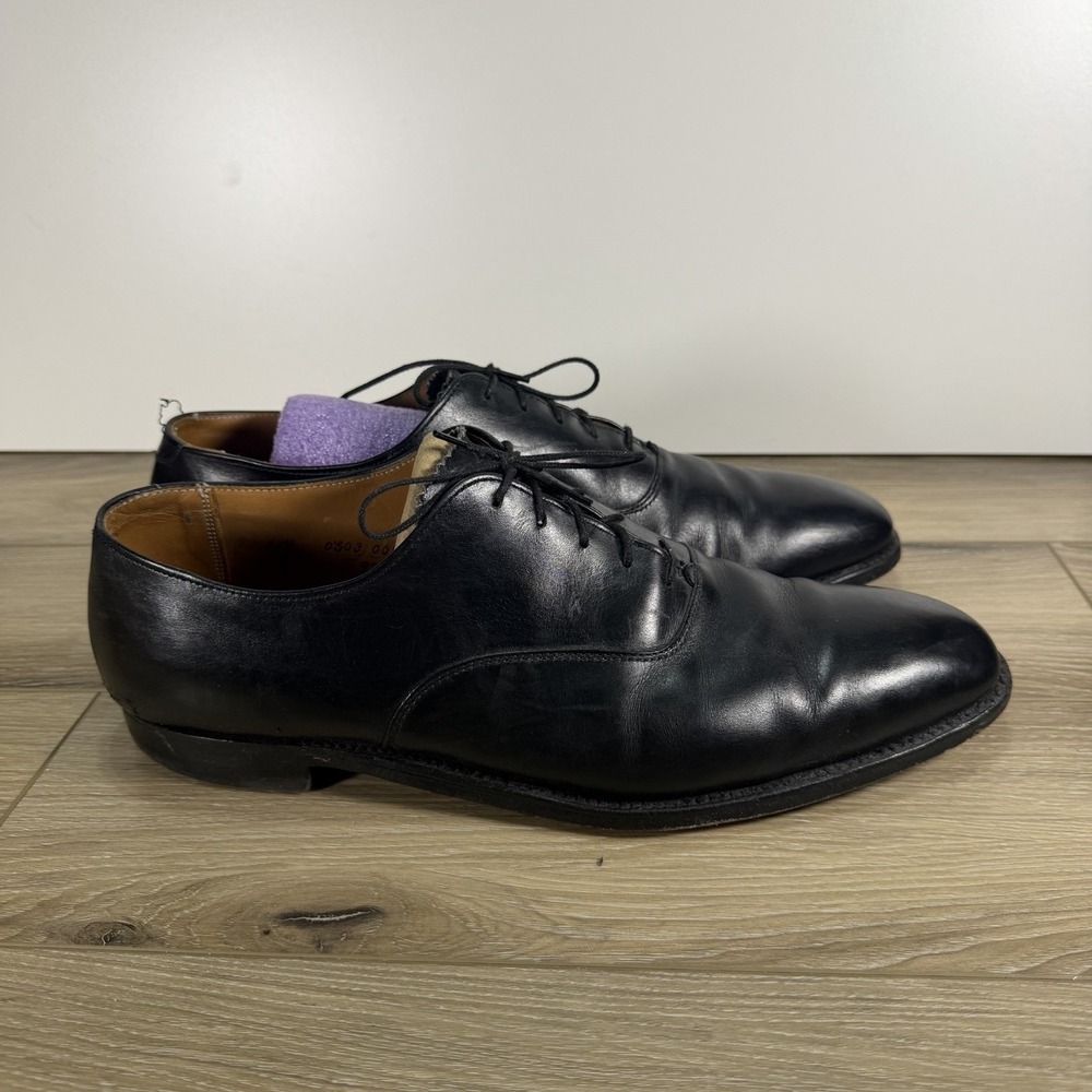 Alden 935 Black Plain Toe Balmoral Oxford Shoes Calfskin Leather Mens 11.5